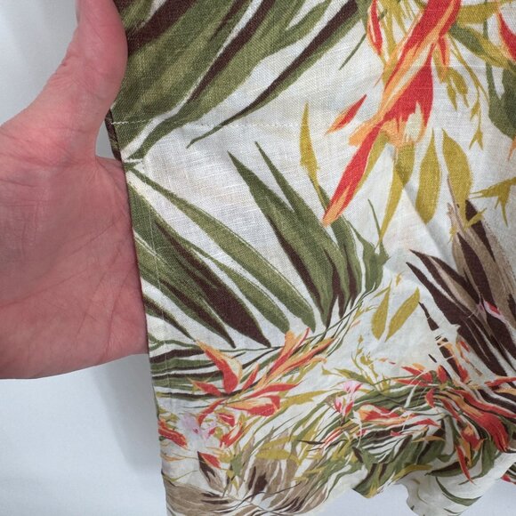 J. Jill Love Linen Tropical Shift Dress Womens LP White Linen Lined Pockets NEW - Picture 6 of 11